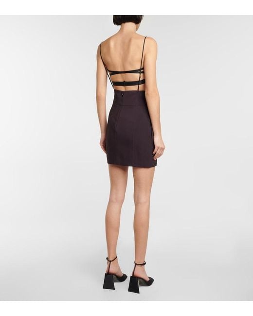 Nensi Dojaka Multicolor Cutout Mesh-paneled Minidress
