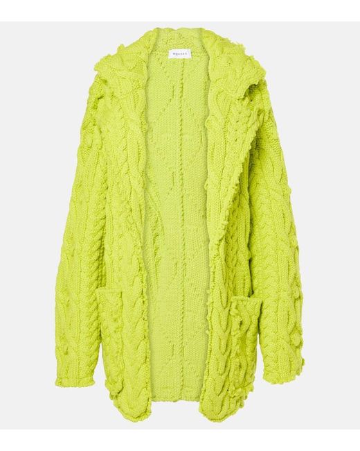 Alexander McQueen Yellow Wool And Cashmere-Blend Cardigan