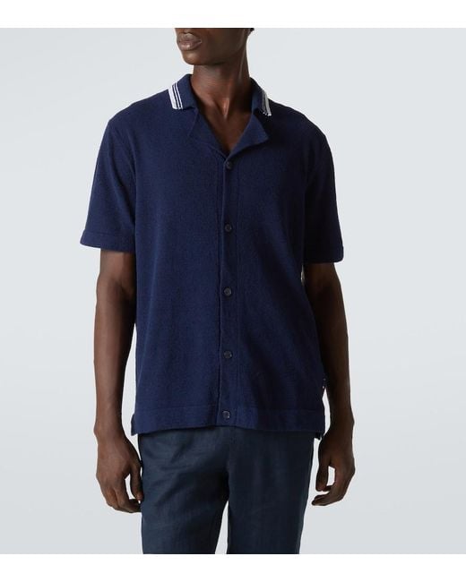 Orlebar Brown Blue Tiernan Cotton-Blend Boucle Shirt for men