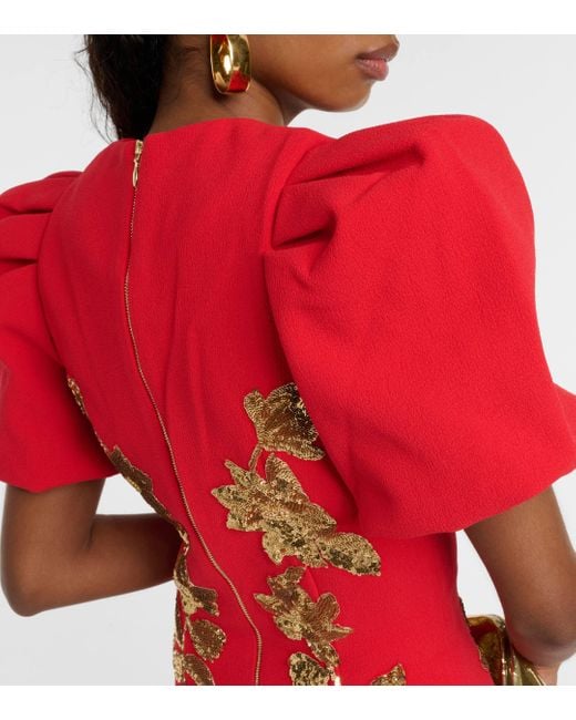 Robe midi Versailles en crepe a sequins Rebecca Vallance en coloris Red