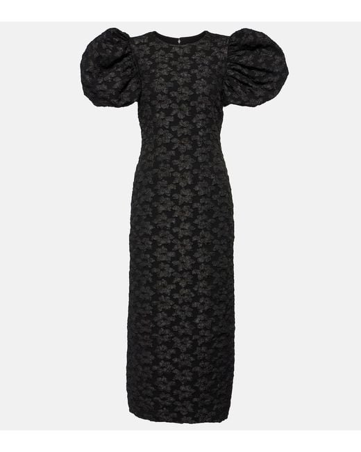 Abito Midi A Fiori 3D Jacquard di ROTATE BIRGER CHRISTENSEN in Black