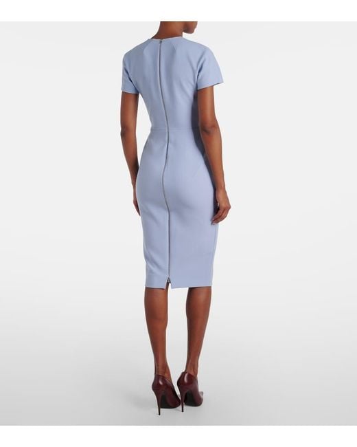 Victoria Beckham Blue Crepe Minidress