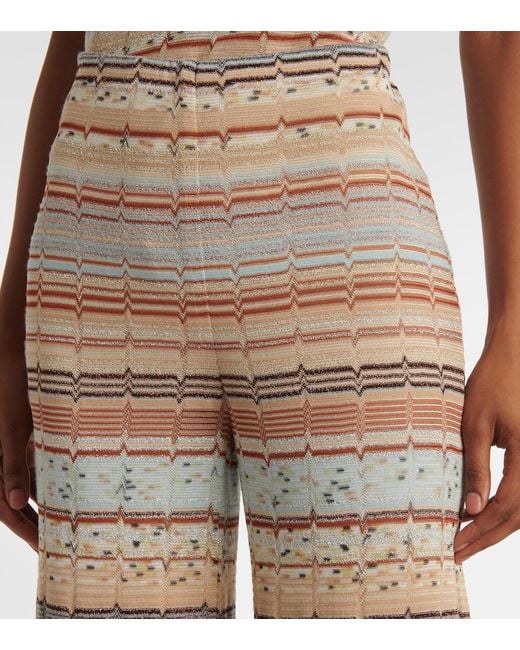 Missoni Natural Weite Hose Aus Haekelstrick