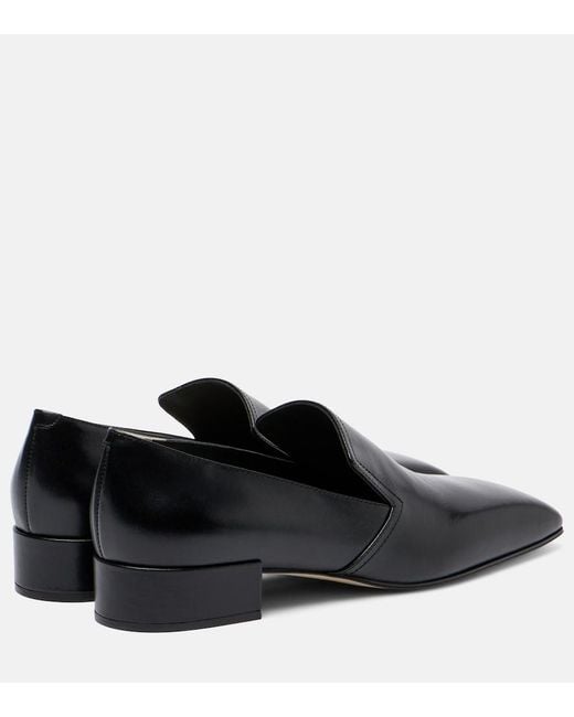 Christen Black Classic Square Leather Loafers