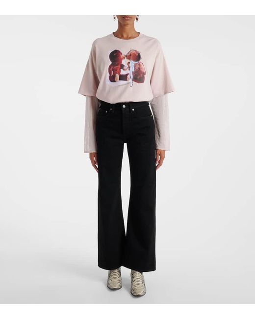 Acne Black 2021F Mid-Rise Straight Jeans