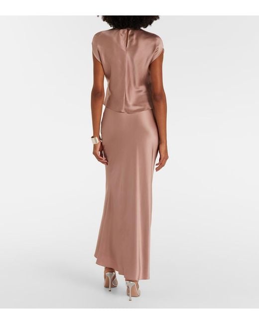 The Sei Pink Silk Satin Maxi Skirt