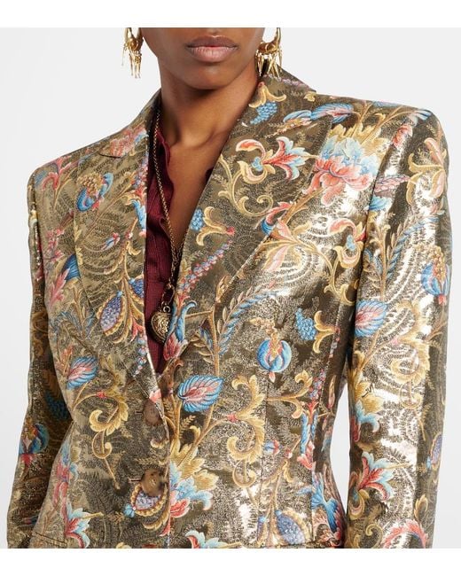 Etro Natural Printed Lame Coat