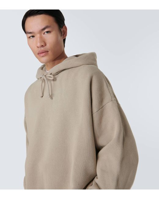 Acne Natural Cropped Cotton Jersey Hoodie for men