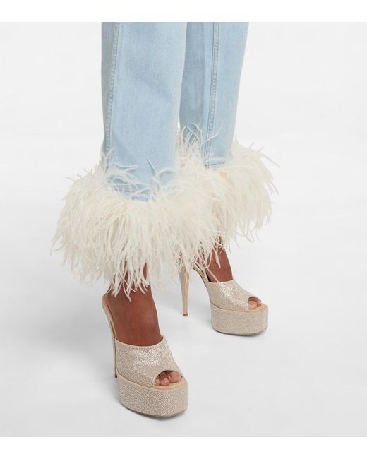 Paris Texas White Holly Marina Embellished Suede Sandals