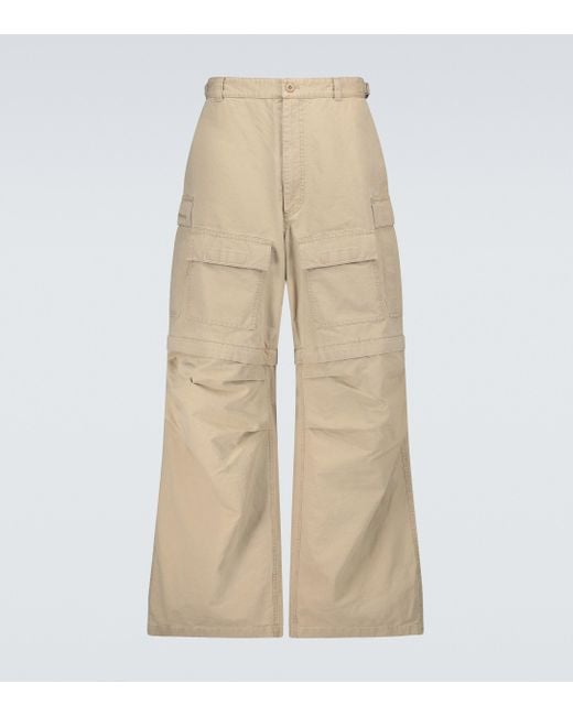 Balenciaga Natural Wide-leg Cargo Pants for men