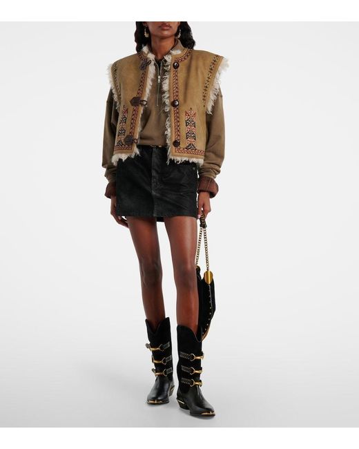 Isabel Marant Brown Clemencia Embroidered Vest