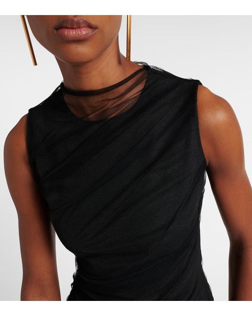 Dorothee Schumacher Black Draped Tulle Top