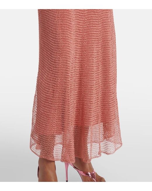 Alaïa Red Sheer Maxi Dress