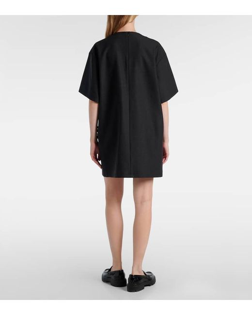 Plan C Black Minikleid Aus Einem Wollgemisch Mit Pailletten