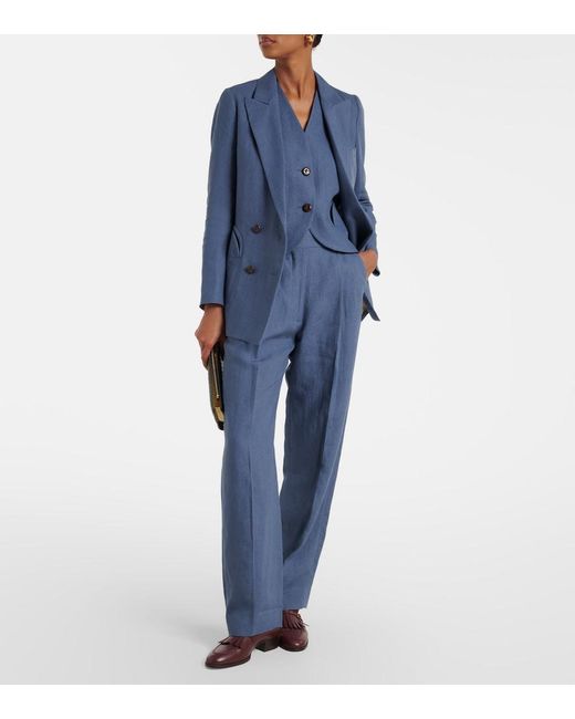 Blazé Milano Blue Gliss Linen Vest