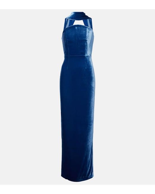 Roland Mouret Blue Velvet Gown