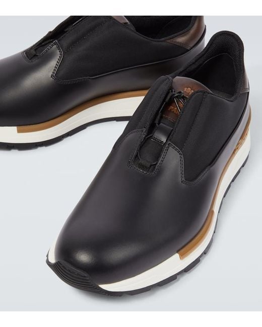 Berluti Blue Fast Track Leather Sneakers for men
