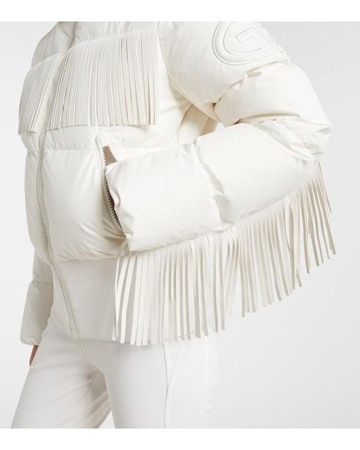 Goldbergh White Marna Fringed Down Ski Jacket