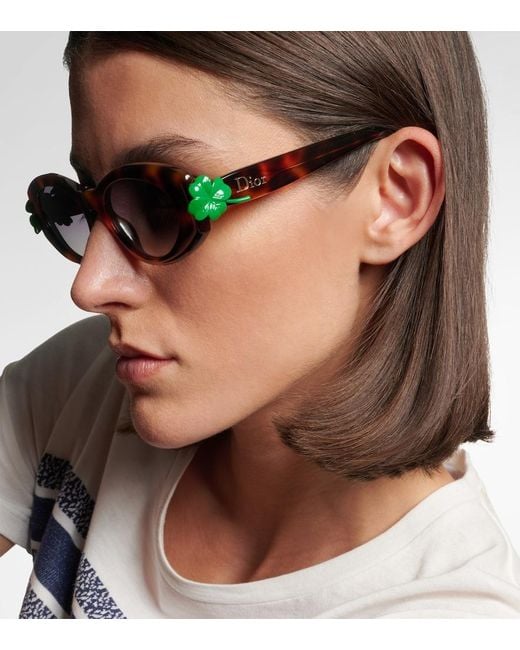 Dior Brown Dior Clover B1I Oval Sunglasses