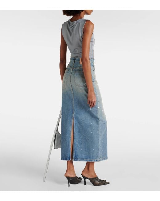 Acne Blue Denim Maxi Skirt
