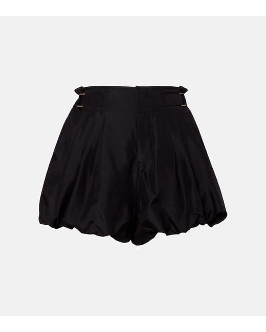 Chloé Black Belted High-Rise Silk Habotai Shorts