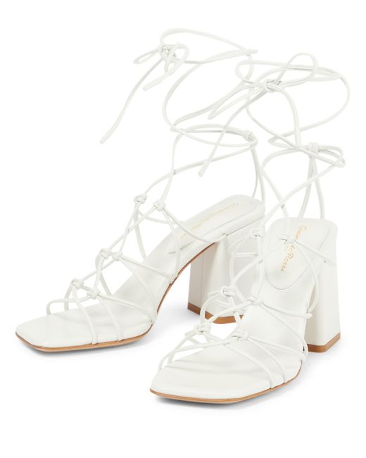 Gianvito Rossi Minas Leather Sandals in White | Lyst