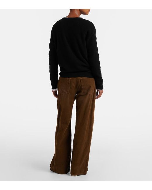 The Row Brown Eglitta Cotton Corduroy Wide-Leg Pants