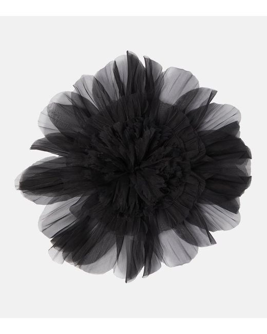 Broche de organza de seda Nina Ricci de color Black