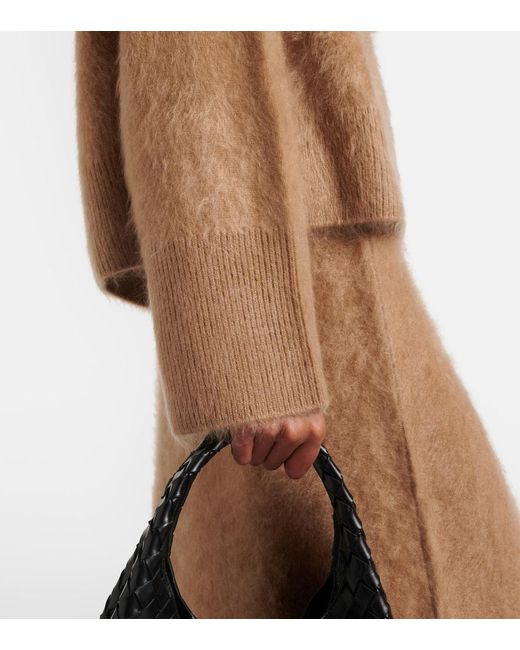 Lisa Yang Brown Florel Cashmere Turtleneck Sweater