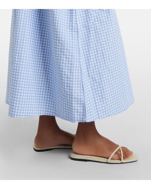 Bananhot Blue Paloma Gingham Cotton Poplin Maxi Dress