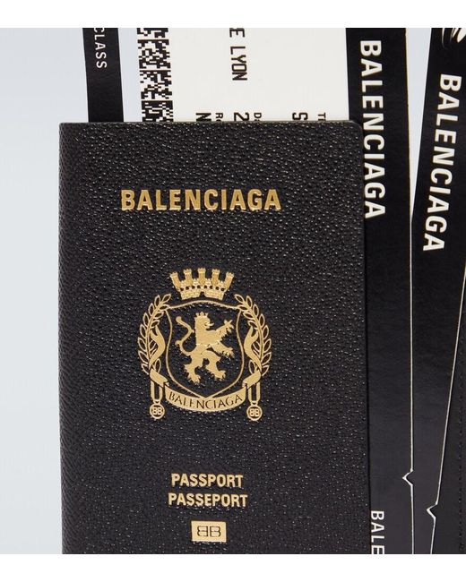 Porte-Telephone Et Passeport Borde De Cuir Balenciaga pour homme en coloris Black