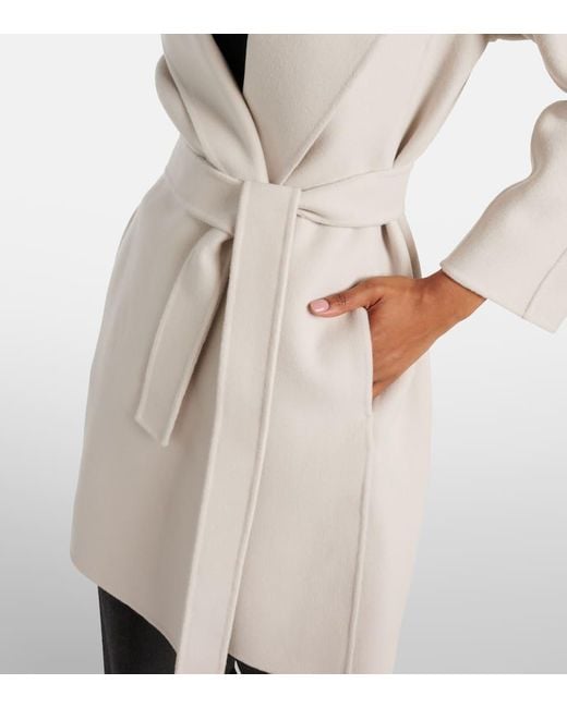 Abrigo Envolvente Messi De Lana Virgen Max Mara de color White