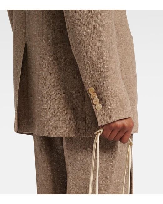Loro Piana Brown Linen Blazer