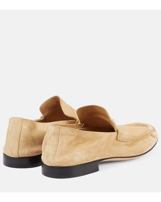 The Row Natural Soft Suede Loafers