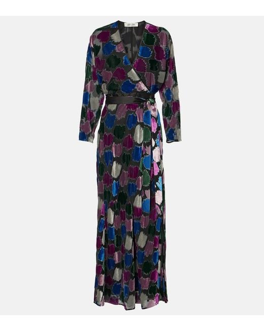 Diane von Furstenberg Blue Babette Printed Midi Dress