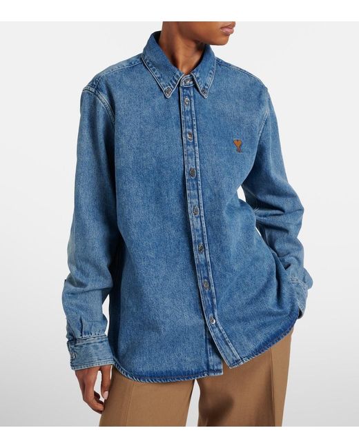 AMI Blue Ami De Cour Denim Shirt