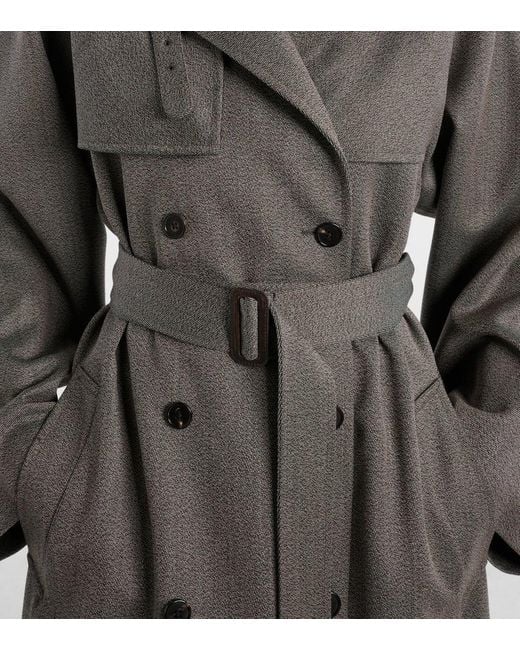 The Row Gray Rhydian Virgin Wool Gabardine Trench Coat