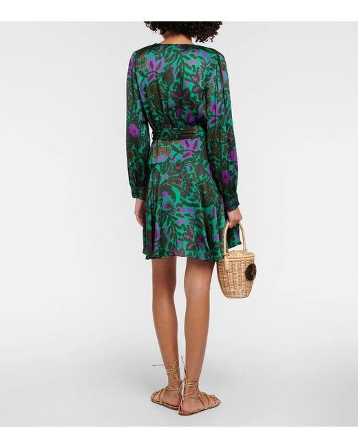 Velvet Green Bedrucktes Minikleid Bridget aus Satin