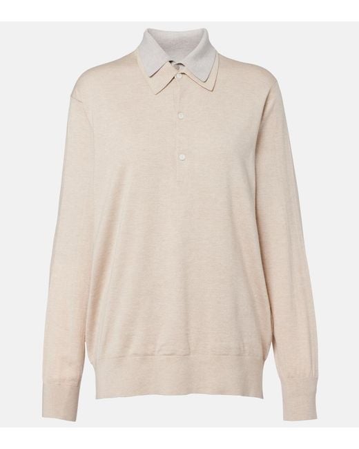 Acne Natural Silk, Wool, And Cashmere Polo Sweater