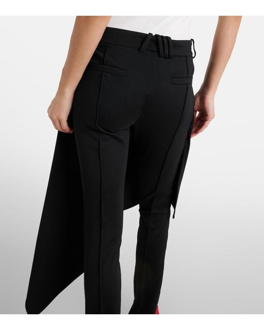 The Attico Black Draped Slim Pants