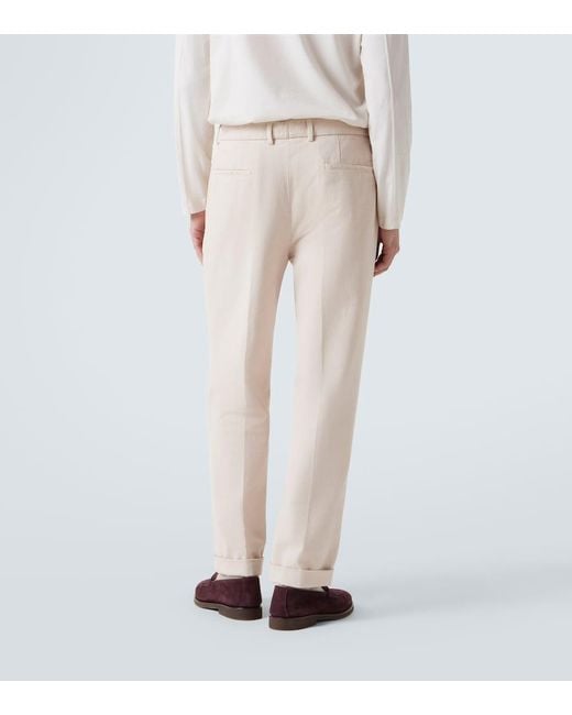 Brunello Cucinelli Natural Cotton Chinos for men
