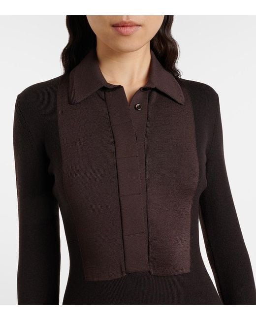 Tom Ford Black Turtleneck Knitted Wool-Blend Dress