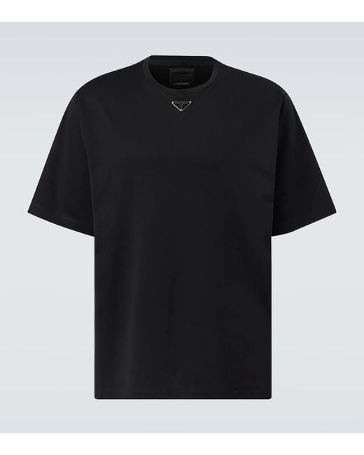 Prada T-Shirt Aus Baumwolle in Black für Herren
