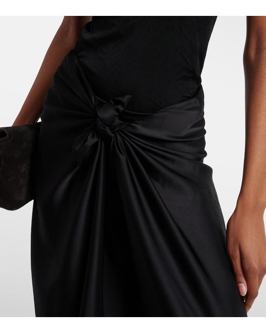 Totême Black Toteme "Satin Skirt With Bow Detail"