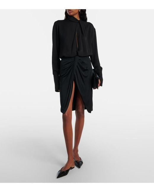 Tom Ford Black T Icon Croc-Effect Leather Sandals