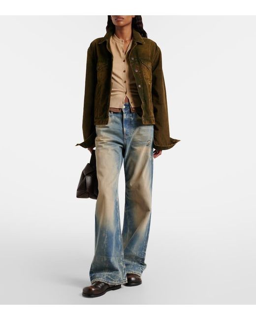 Jeans 2021 A Gamba Larga E Vita Alta di Acne in Blue