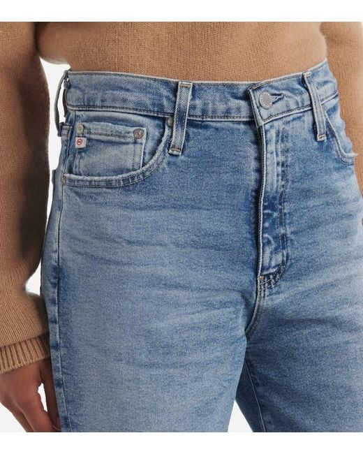Jeans A Gamba Larga Kora A Vita Alta di AG Jeans in Blue