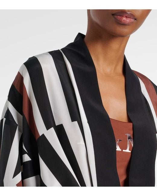Max Mara Black Ovatte Striped Beach Cover-Up