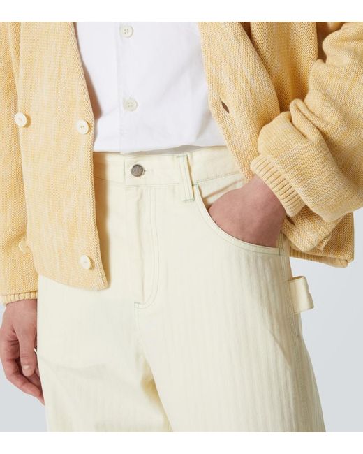 Bode Natural Cotton Straight Pants for men