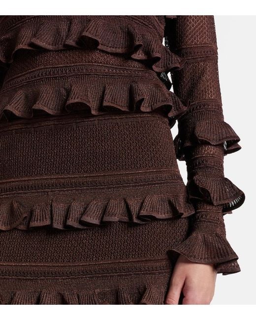 Zimmermann Brown Hypnotic Ruffled Top